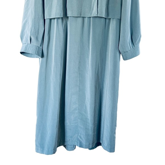 STUNNING Vintage Blue Luba Midmod Trench Coat Jacket - Picture 9 of 10